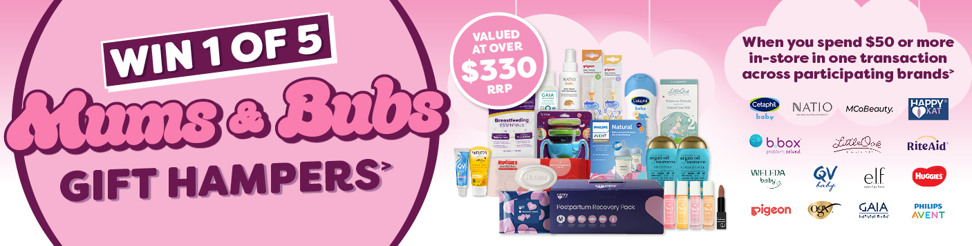 Win 1 of 5 Mums & Bubs Gift Hampers, valued at over $330 RRP